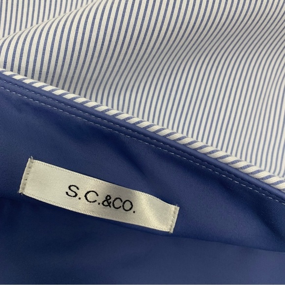 SC Co Skort Skirt Large Pull On Blue  White Stripe Pockets  Tummy Control Golf - Picture 8 of 11